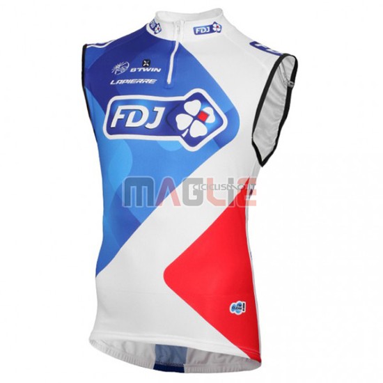 Gilet antivento FDJ 2016 rosso e bianco